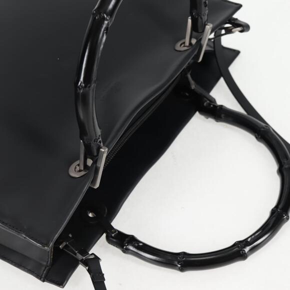 GUCCI Bamboo Hand Bag Leather Black 002 002 - Picture 7 of 16